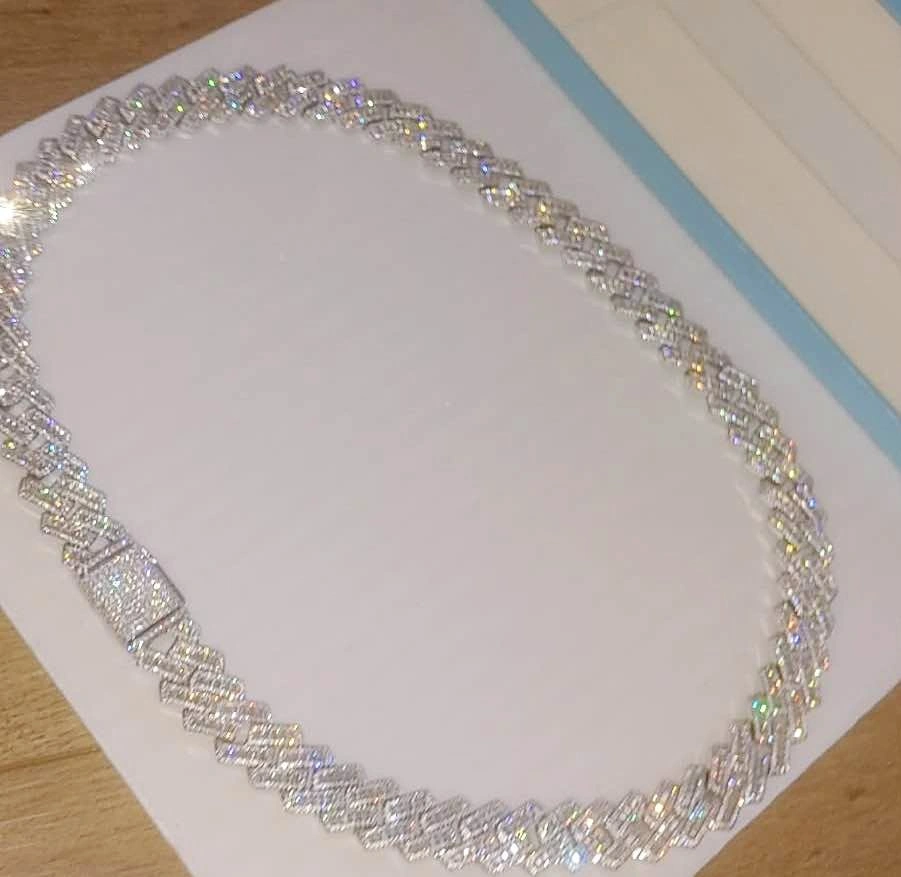 New Cuban Link Chain with VVS1 Lab-Made Stones