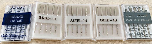 5 New Klasse Sewing Machine Needle Packs – Denim, Ball Point
