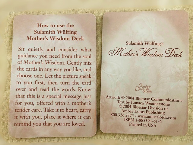 Mother's Wisdom: 40 Card Deck by Sulamith Wulfing - 2004 - photo 4