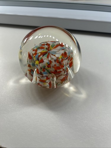 Vintage Multicolor Glass Paperweight