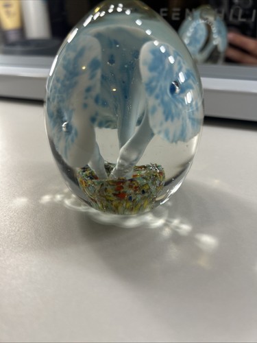 Vintage Hand Blown Glass Easter Egg-Shaped Paperweight Multicolo - photo 5