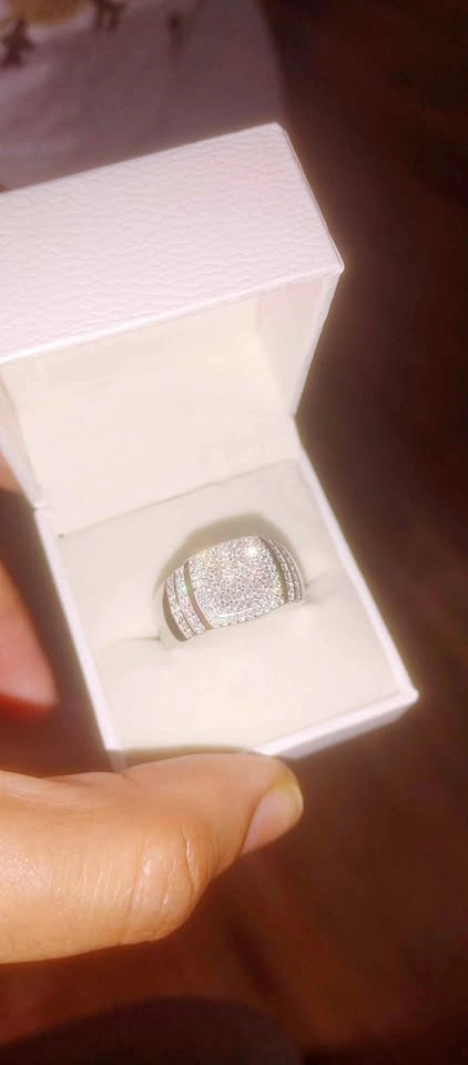 Brand new mens ring lab made cluster vvs 1