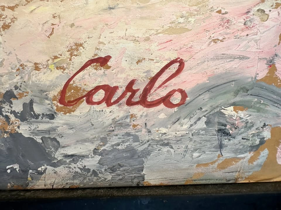 Vintage Mid Century Modern Carlo Matador Painting 21x61 - photo 3