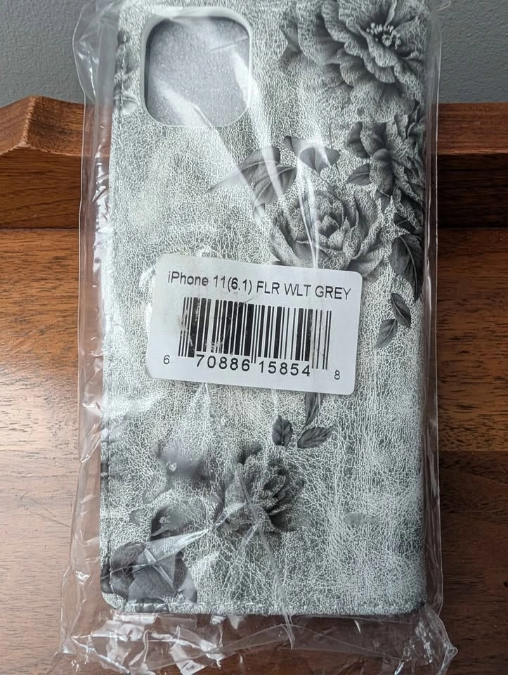 iPhone 11 Floral Wallet Case - Grey - photo 2