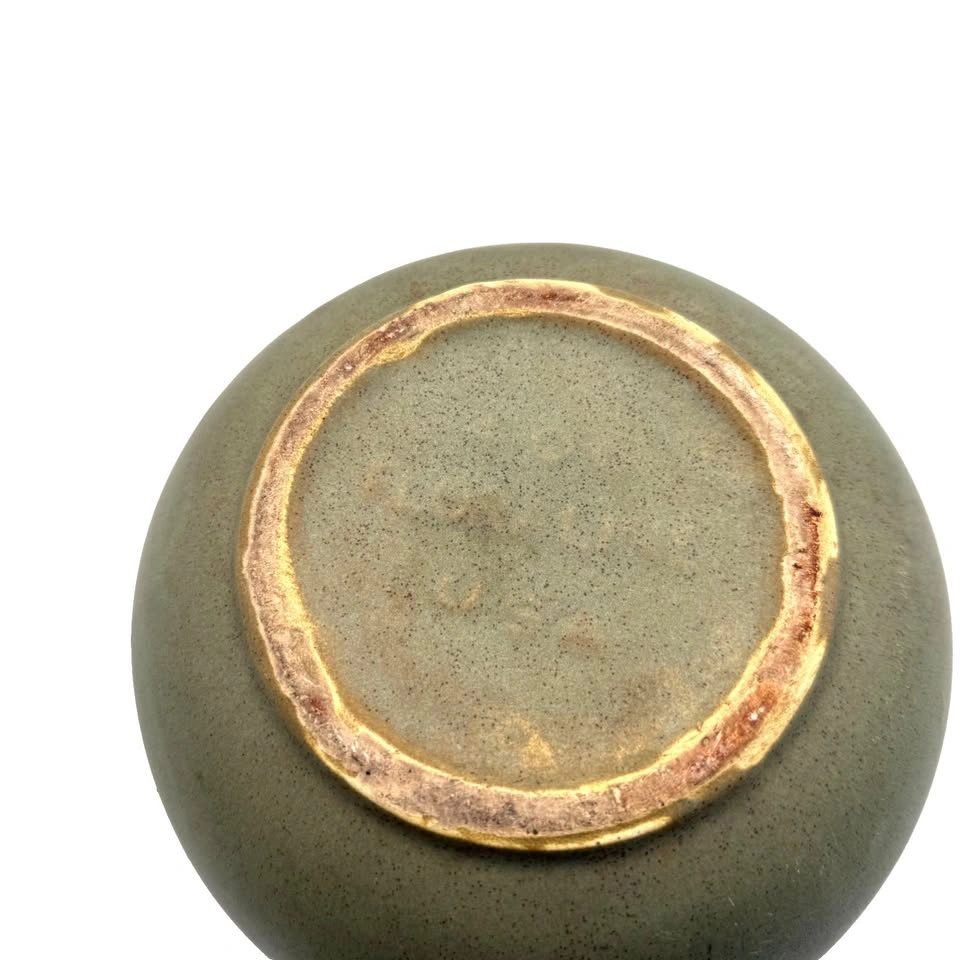 Vtg McCoy Floraline Pottery USA 404 Matte Olive Green Planter - photo 5
