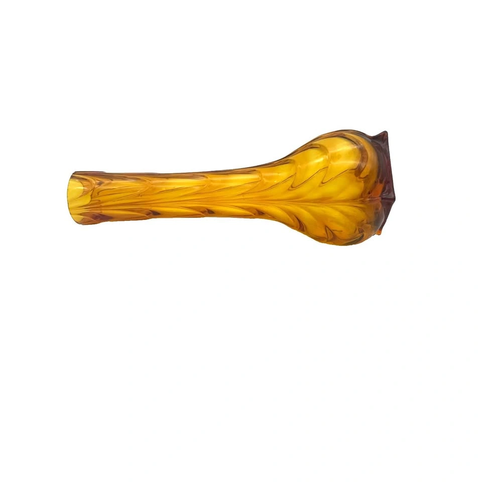 1930s Art Deco Czech Amber Glass Chevron Vase - photo 4