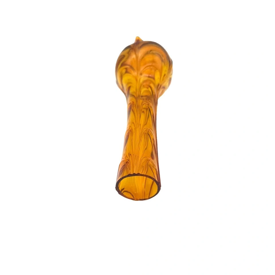 1930s Art Deco Czech Amber Glass Chevron Vase - photo 5