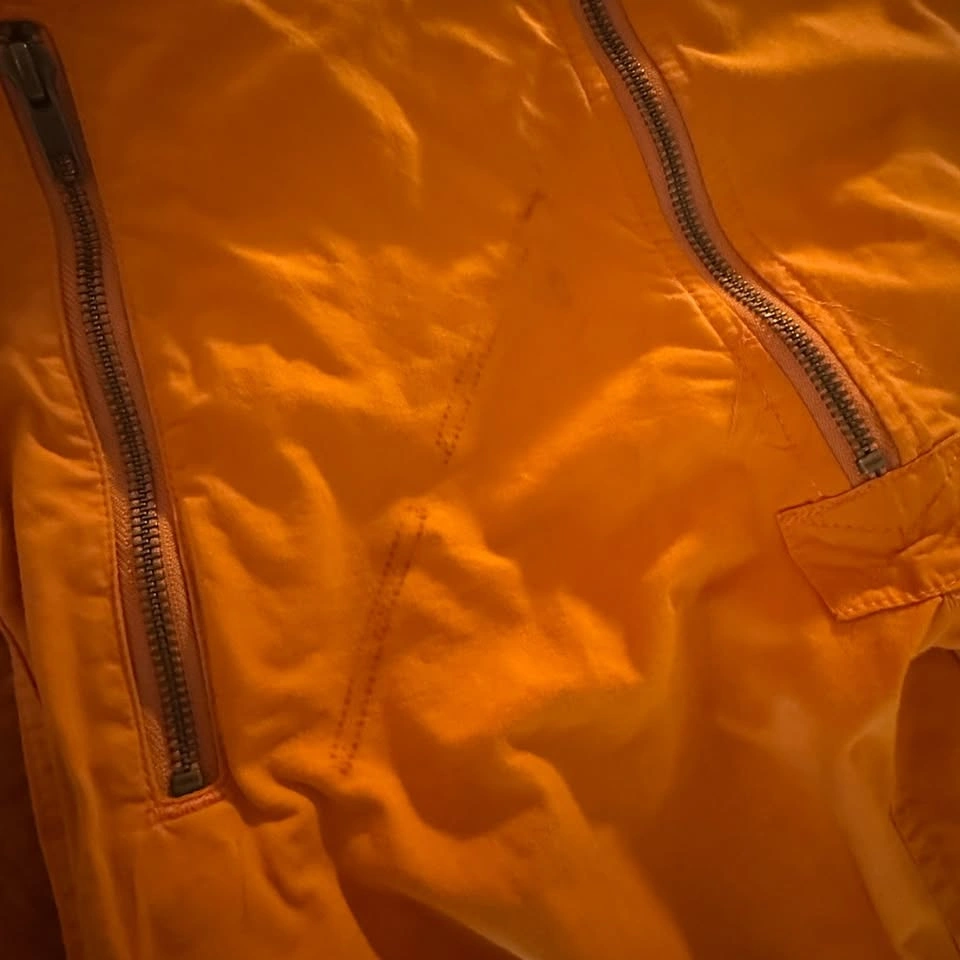 GmbH Yolanda Orange Biker Trousers Multi-Zip Cargo Moto Pants - photo 2
