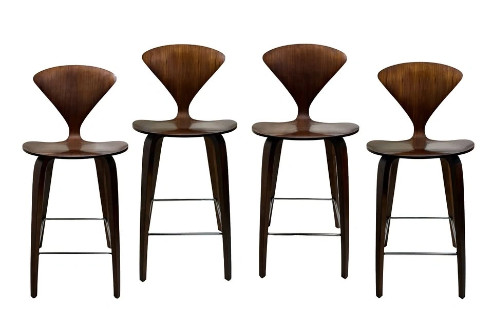 Set of 4 Cherner Classic Walnut Counter Stools