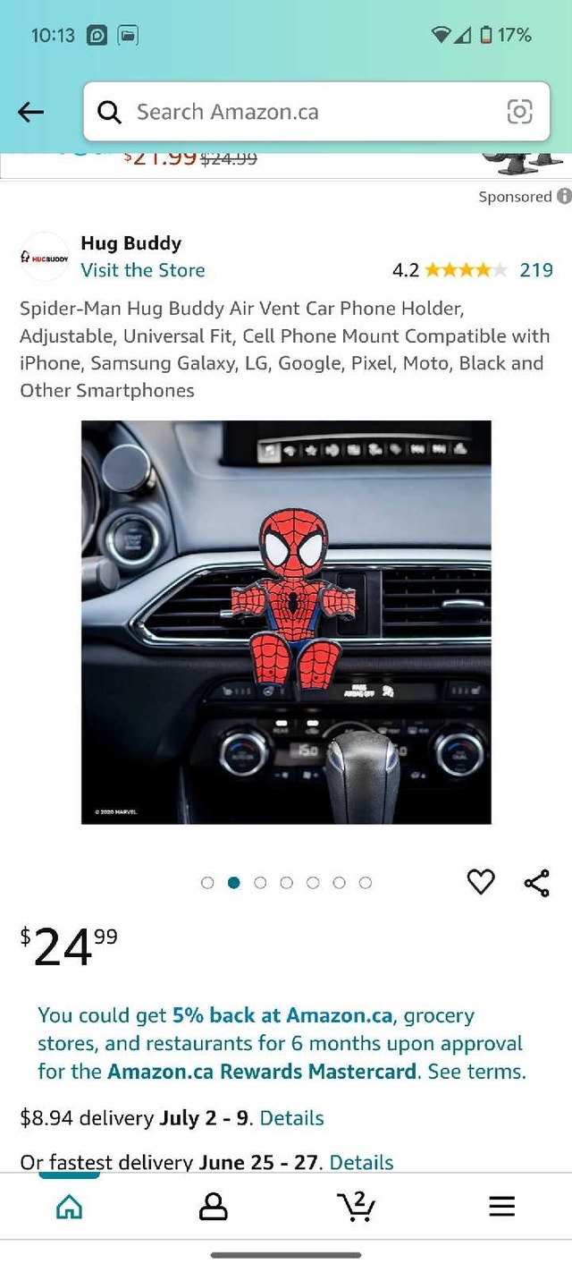 Spiderman HugBuddy Vehicle Phone Holder
