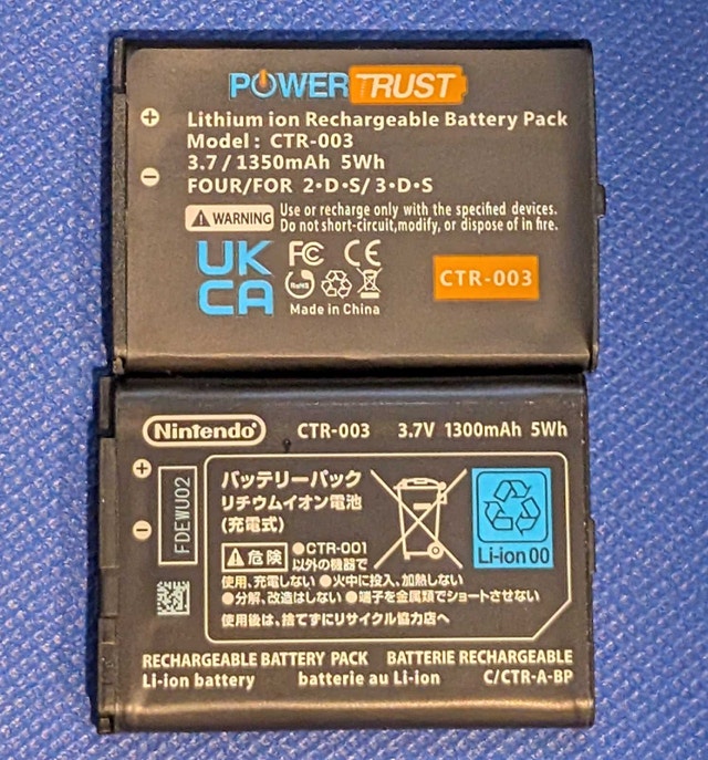 3DS and Switch Pro Controller Batteries
