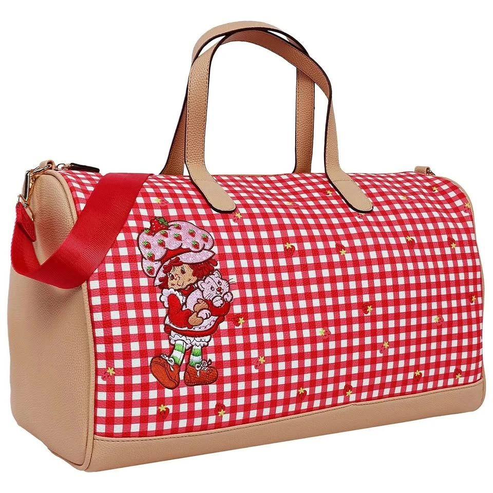 Strawberry Shortcake - Gingham Weekender Duffel Bag - Red