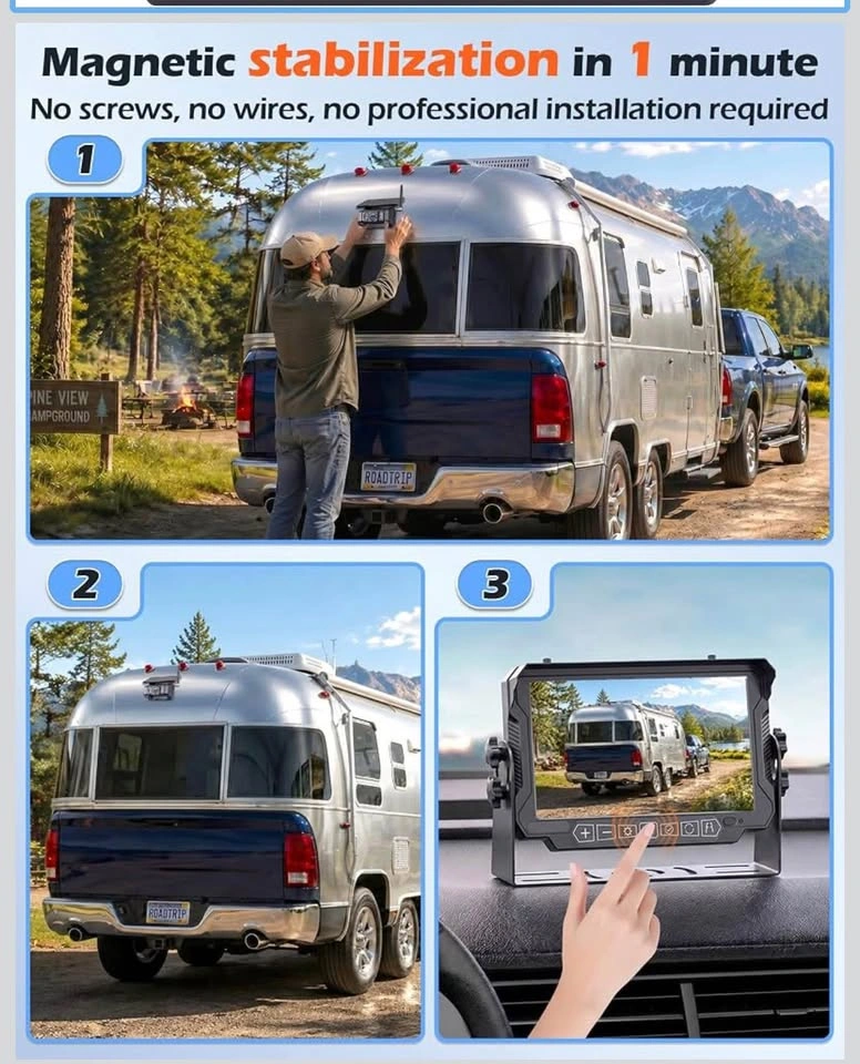 7” HD 1080P Magnetic Wireless Backup Camera for RV - photo 2