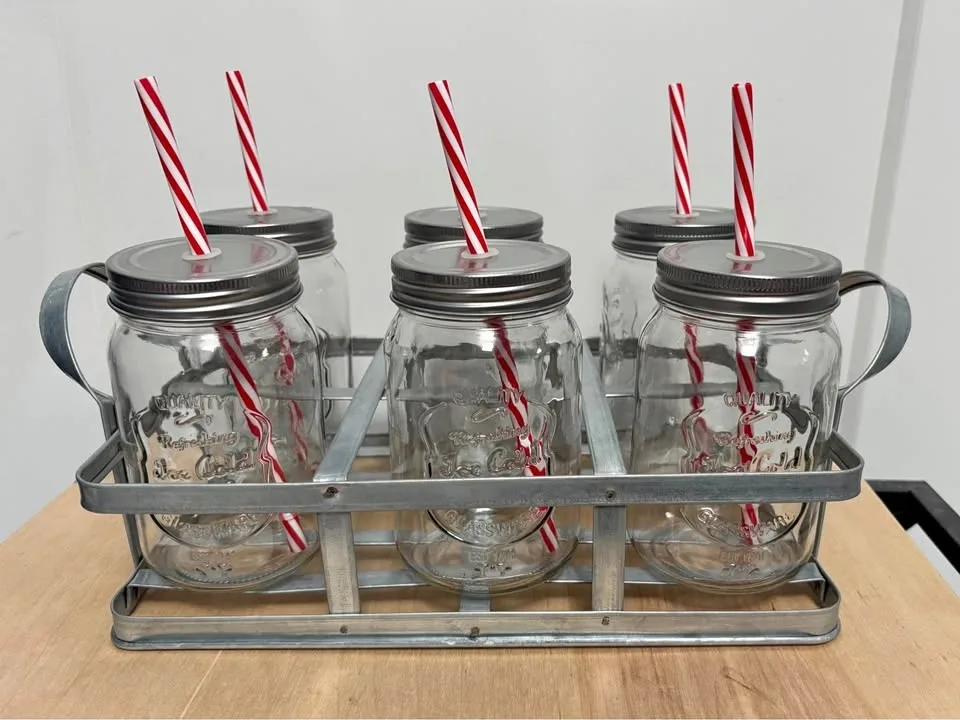 Mason Jar Drink Caddy Set