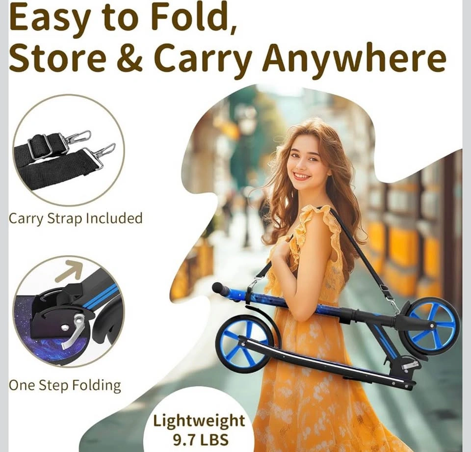 BELEEV Foldable Kick Scooter – LED Deck & Handlebar - photo 4