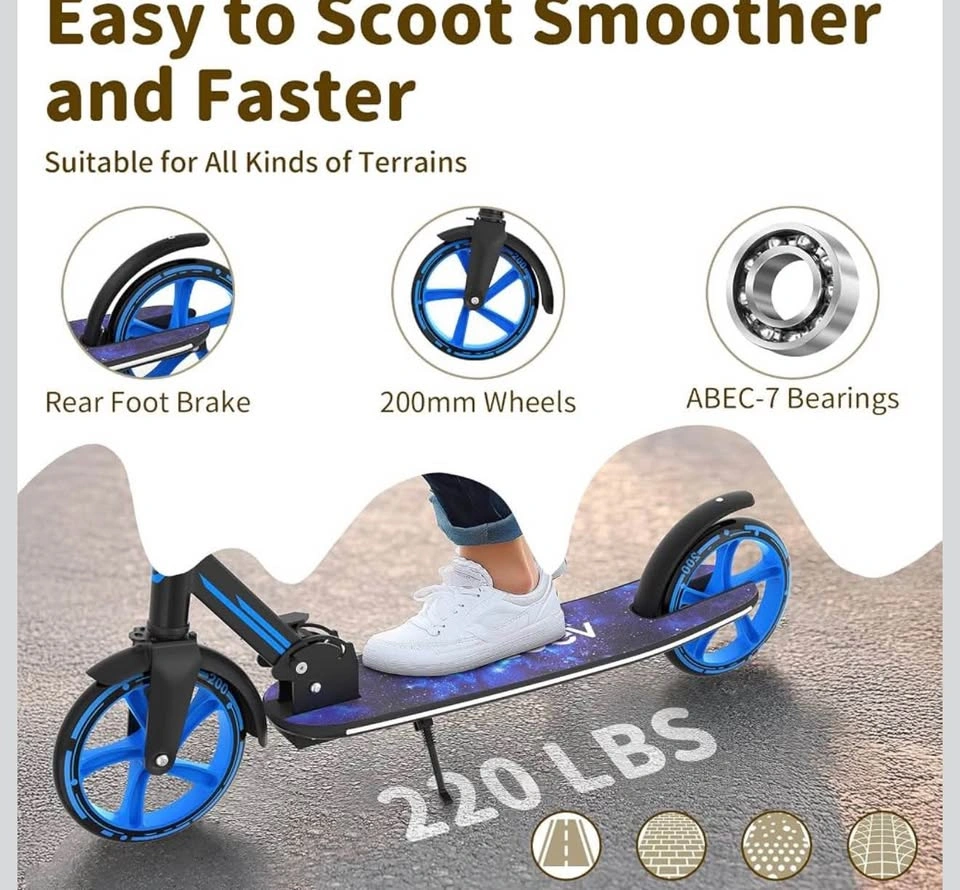 BELEEV Foldable Kick Scooter – LED Deck & Handlebar - photo 5
