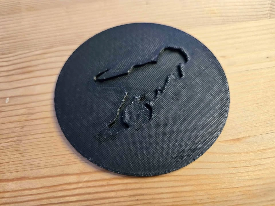 3D Printed Dinosaur Coaster – Black – Drink Coaster – PLA