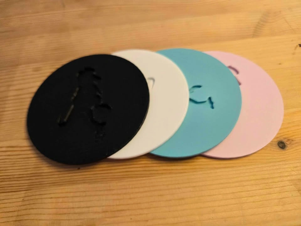 3D Printed Dinosaur Coaster – Black – Drink Coaster – PLA - photo 3