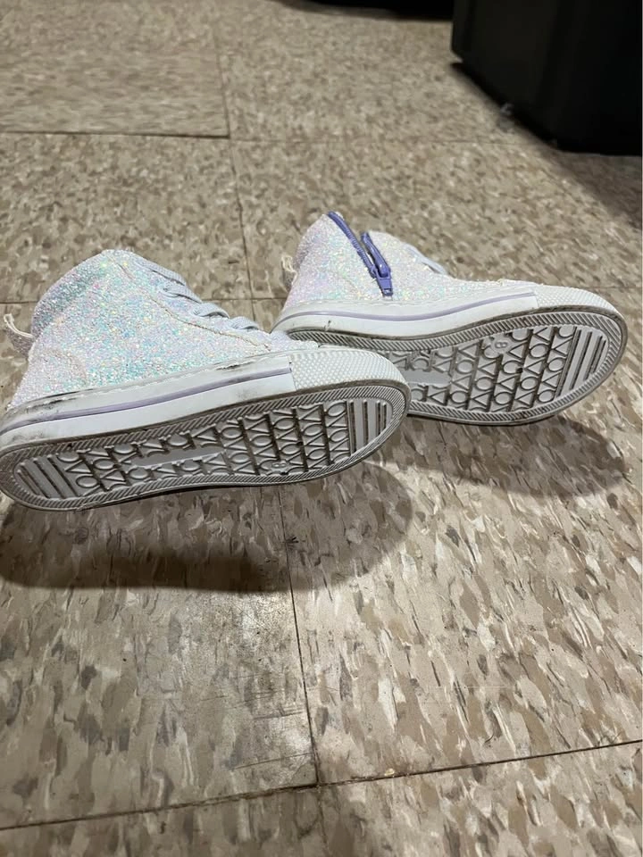 Toddler Girls Sparkly Glitter High-Top Sneakers - Size 8 Toddler - photo 3
