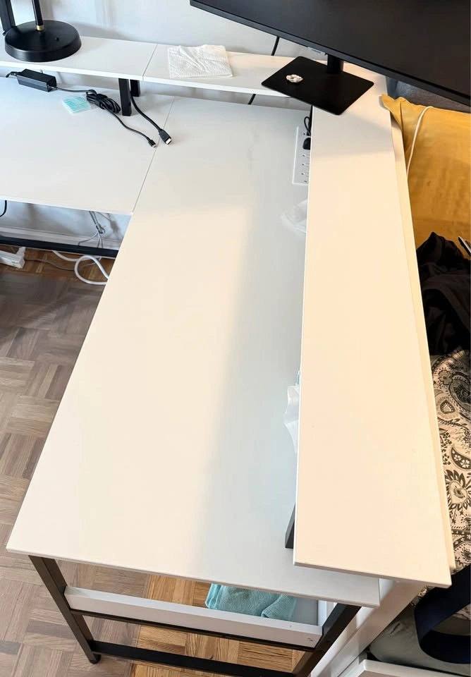 Large L-Shaped Corner Computer Desk with Shelves & Monitor Riser - photo 2