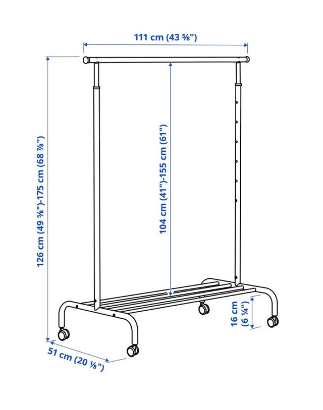 IKEA RIGGA clothes rack in white - photo 2