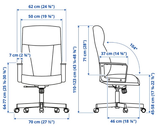 IKEA MILLBERGET desk chair in black and white - photo 4