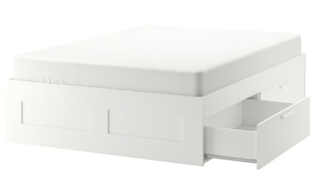 IKEA BRIMNES bed frame with mattress
