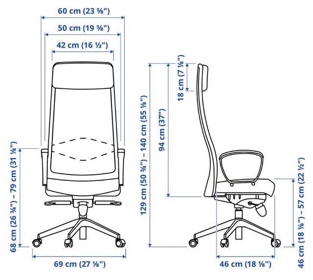 IKEA MARKUS office chair in dark grey - photo 5