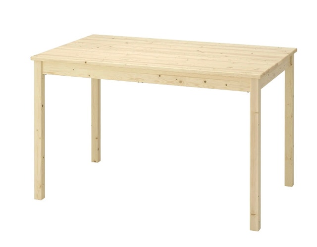 IKEA dining table with 4 matching chairs with cushions