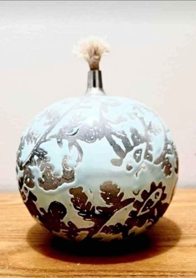 Vtg. Unique New Ceramic Tourch Oil Lamp