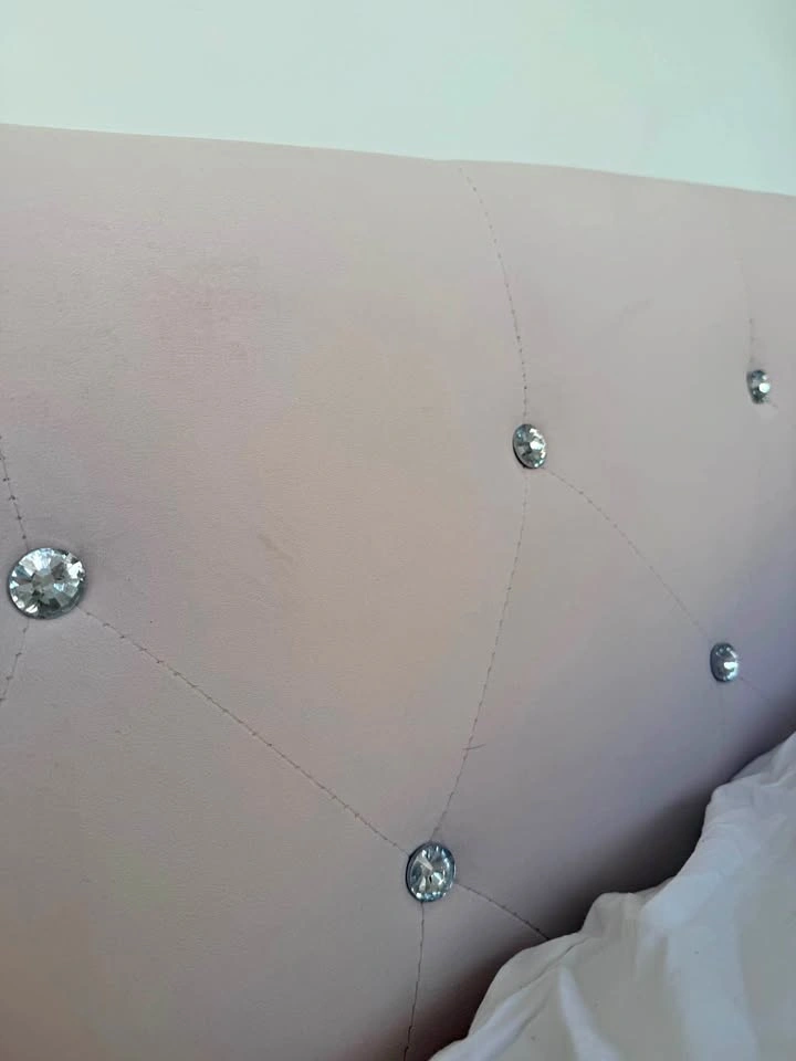 Pink Bed Frame with Crystals (Queen)