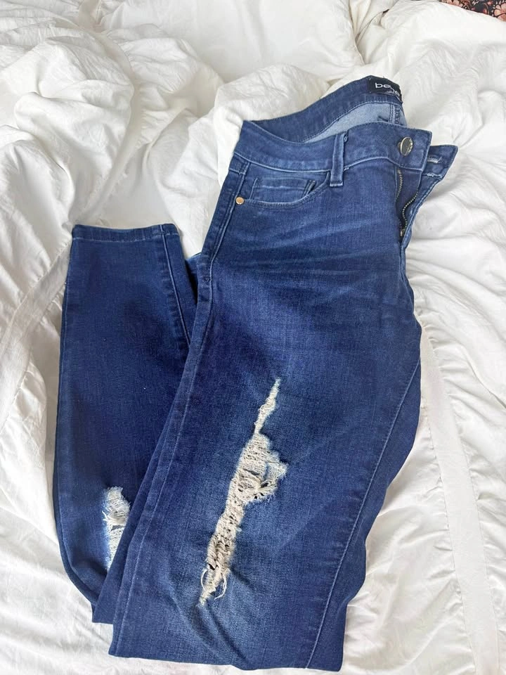 Bebe Distressed Skinny Jeans