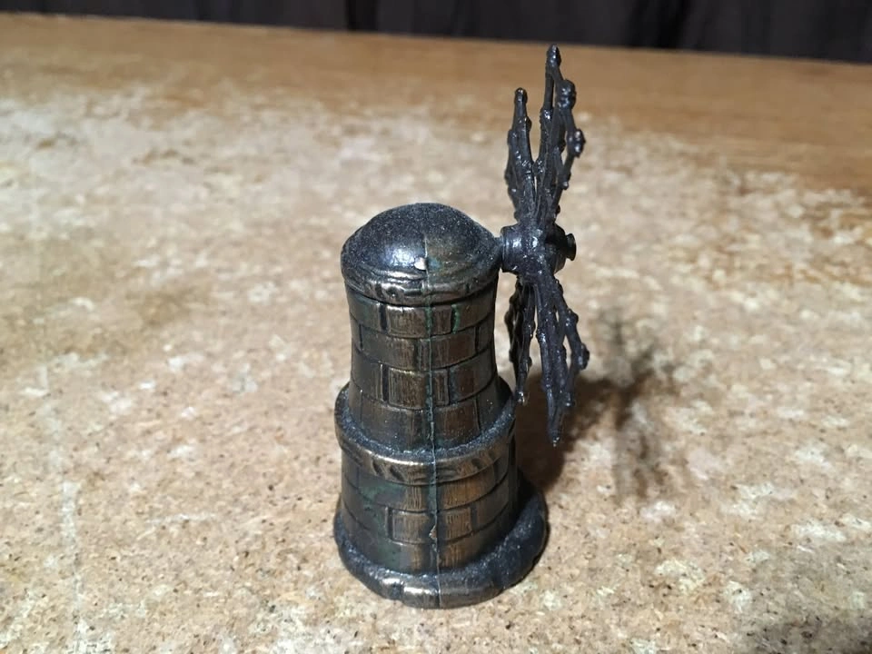 VINTAGE DIECAST METAL PENCIL SHARPENER WINDMILL 3.5" - photo 2