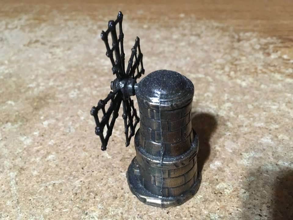 VINTAGE DIECAST METAL PENCIL SHARPENER WINDMILL 3.5" - photo 4