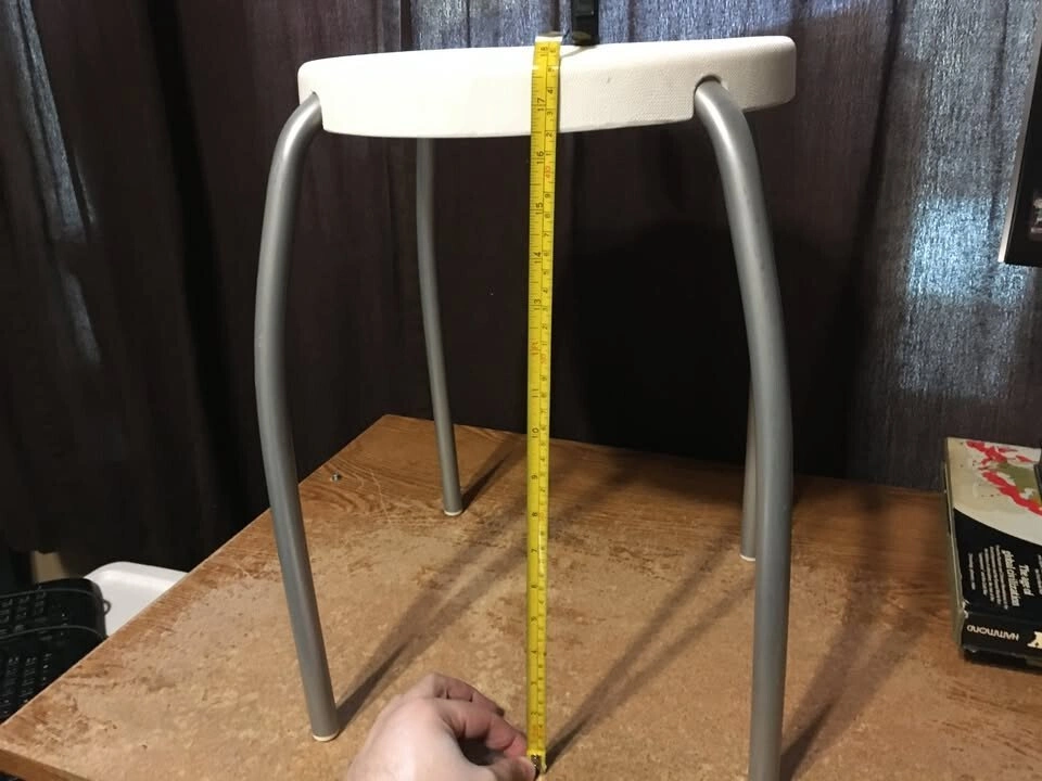 LOT OF 2 VINTAGE IKEA 18557 RETRO WHITE PLASTIC STOOL METAL LEGS - photo 4