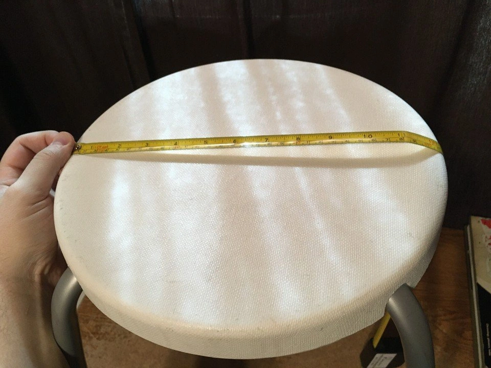 LOT OF 2 VINTAGE IKEA 18557 RETRO WHITE PLASTIC STOOL METAL LEGS - photo 5