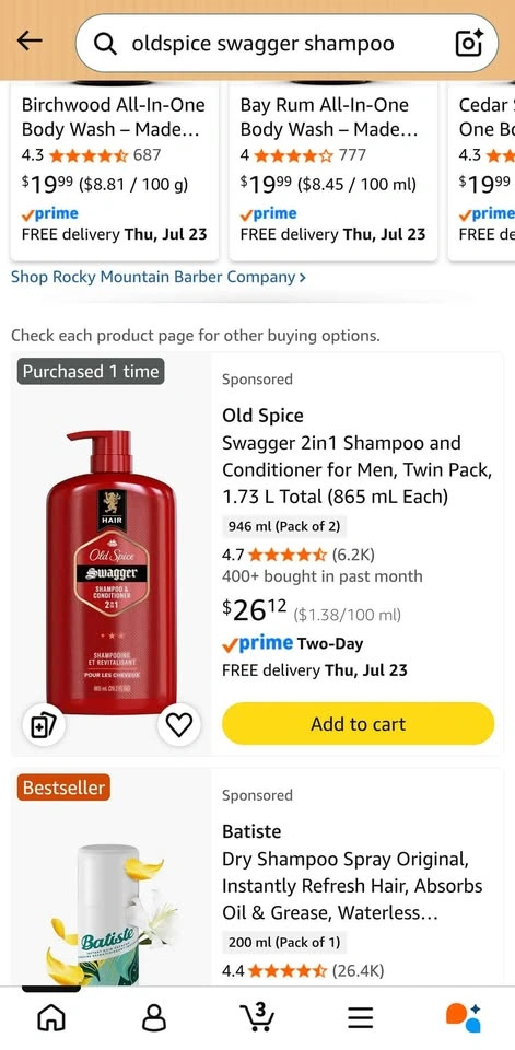Old Spice Swagger 2 in 1 Shampoo & Conditioner 865ml - photo 2
