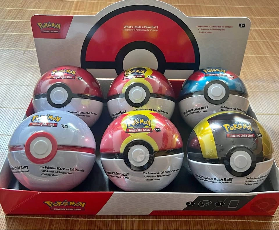 26 Pokemon Trading Card Games Spring Poke Ball Tin 6Ct Bundle