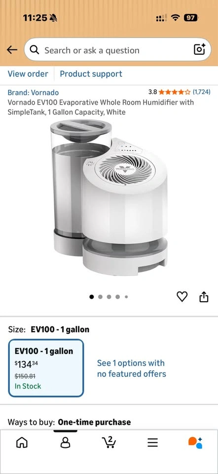 Vornado EV100 evaporative humidifier w/ 2 Filters - photo 3