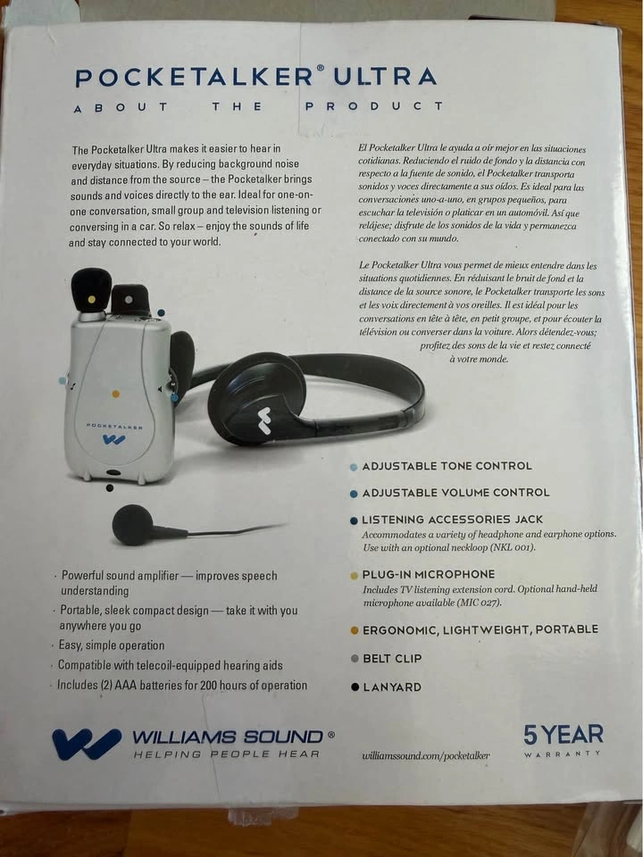 Williams Sound Pocketalker Ultra – Bonus Pack Personal Amplifier - photo 4