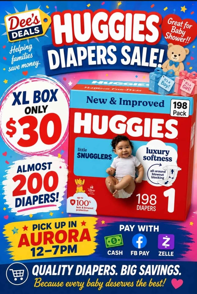 Huggies Huge Box 198 Diapers!! Only $30 - photo 3