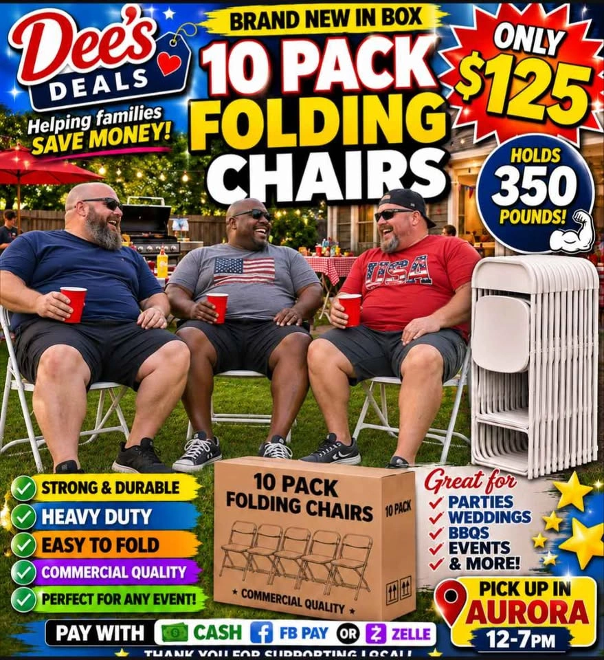 10 Pack Folding Chairs BRAND new in box ONLY $125 - photo 2