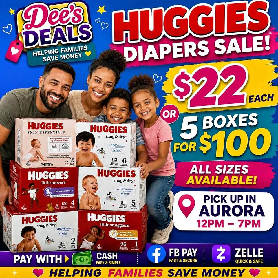 Huggies Diapers Sale $22 a box