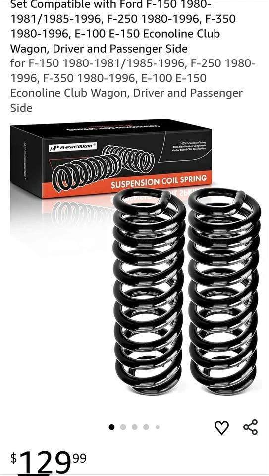 A-Premium Suspension Coil Spring Set for Ford F-150/250/350