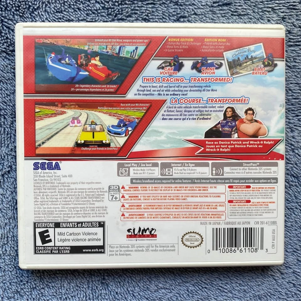 Sonic & All-Stars Racing Transformed Nintendo 3DS - photo 3