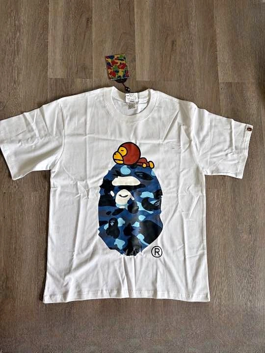 Blue and white Bape t shirt
