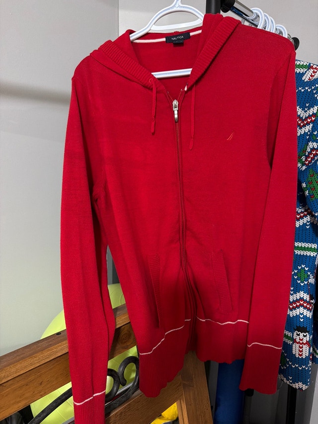Nautica Red Zip-Up Hoodie