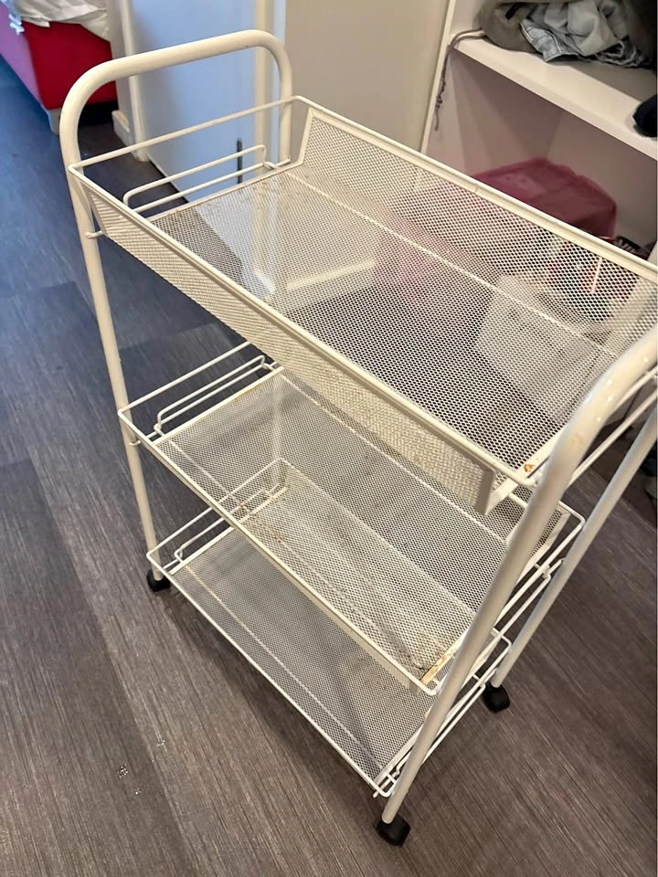 IKEA HORNAVAN 3-Tier Rolling Cart White