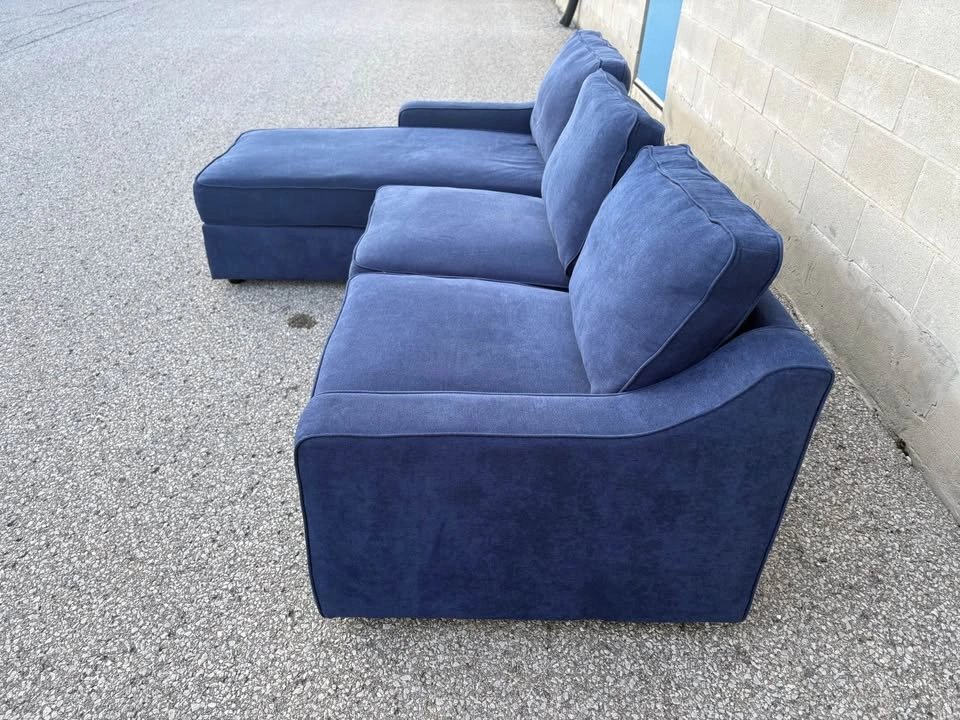 Blue Sectional Sofa with Chaise and Storage - Free Delivery - photo 4