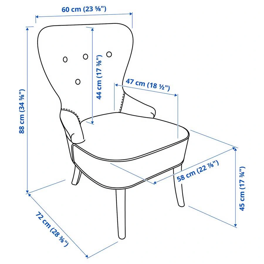 IKEA REMSTA Blue Armchair - photo 3